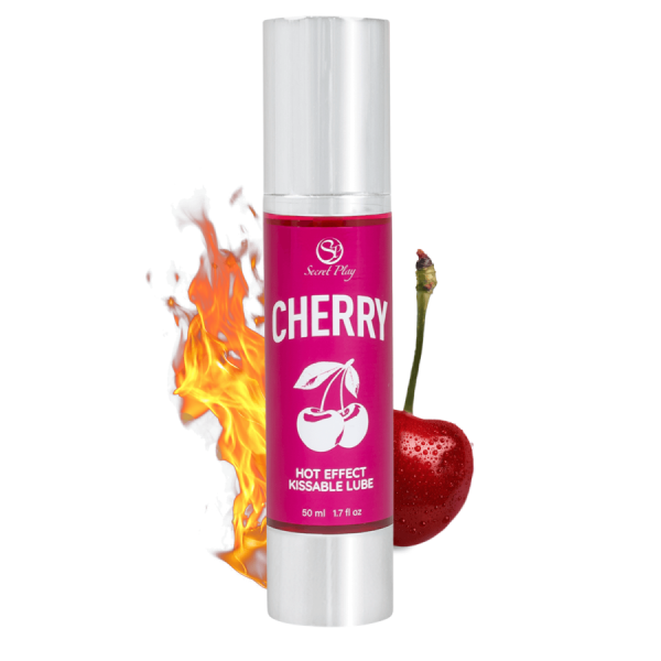 2 en 1 Lubrifiant et huile de massage cerise chauffant